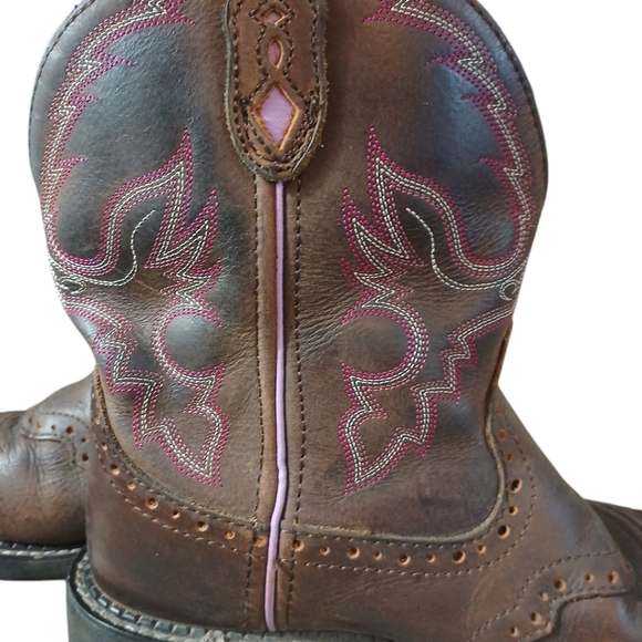Justin Boots Gypsy Collection Western Pull-on Cowboy Boot Size 6 Brown & Pink 6 - Picture 11 of 14